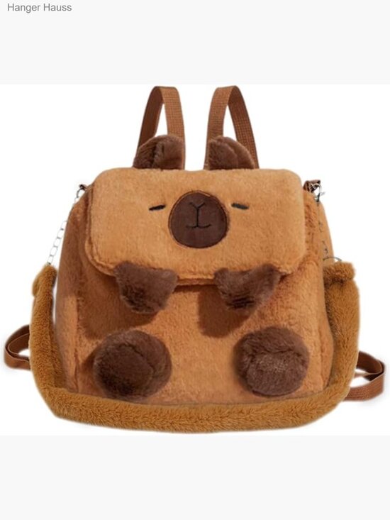 Capybara Plush Convertible Backpack Crossbody Bag main image 3